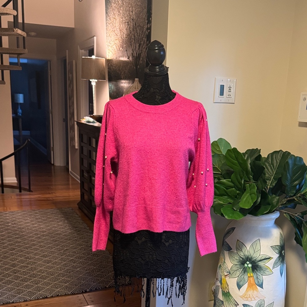 CeCe Vibrant Pink Sweater